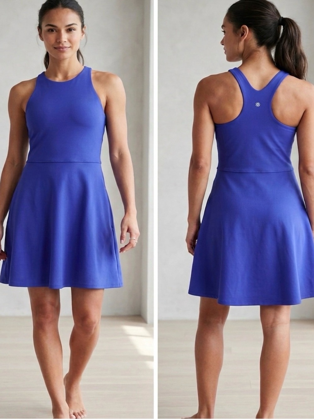 Athleta Cobalt Blue Racerback Skater Dress